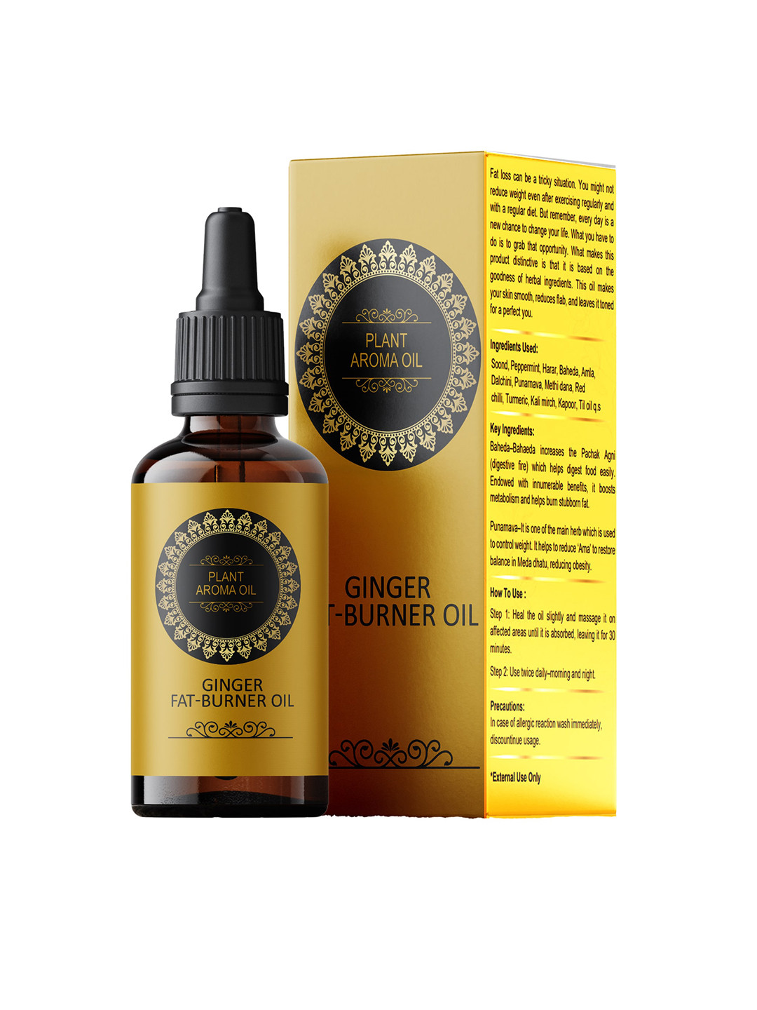 

7 DAYS Plant Aroma Ginger Fat Burner Oil - 30ml, Brown