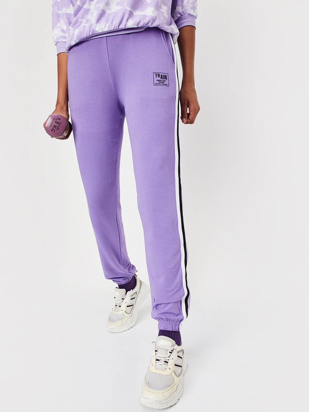 

max Women Mid-Rise Joggers, Purple