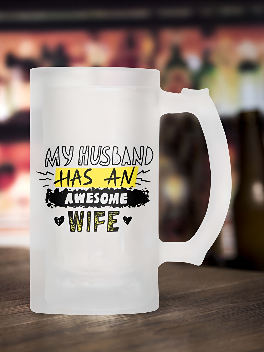 

ARTBUG White & Black Printed Glass Matte Mug 470 ML
