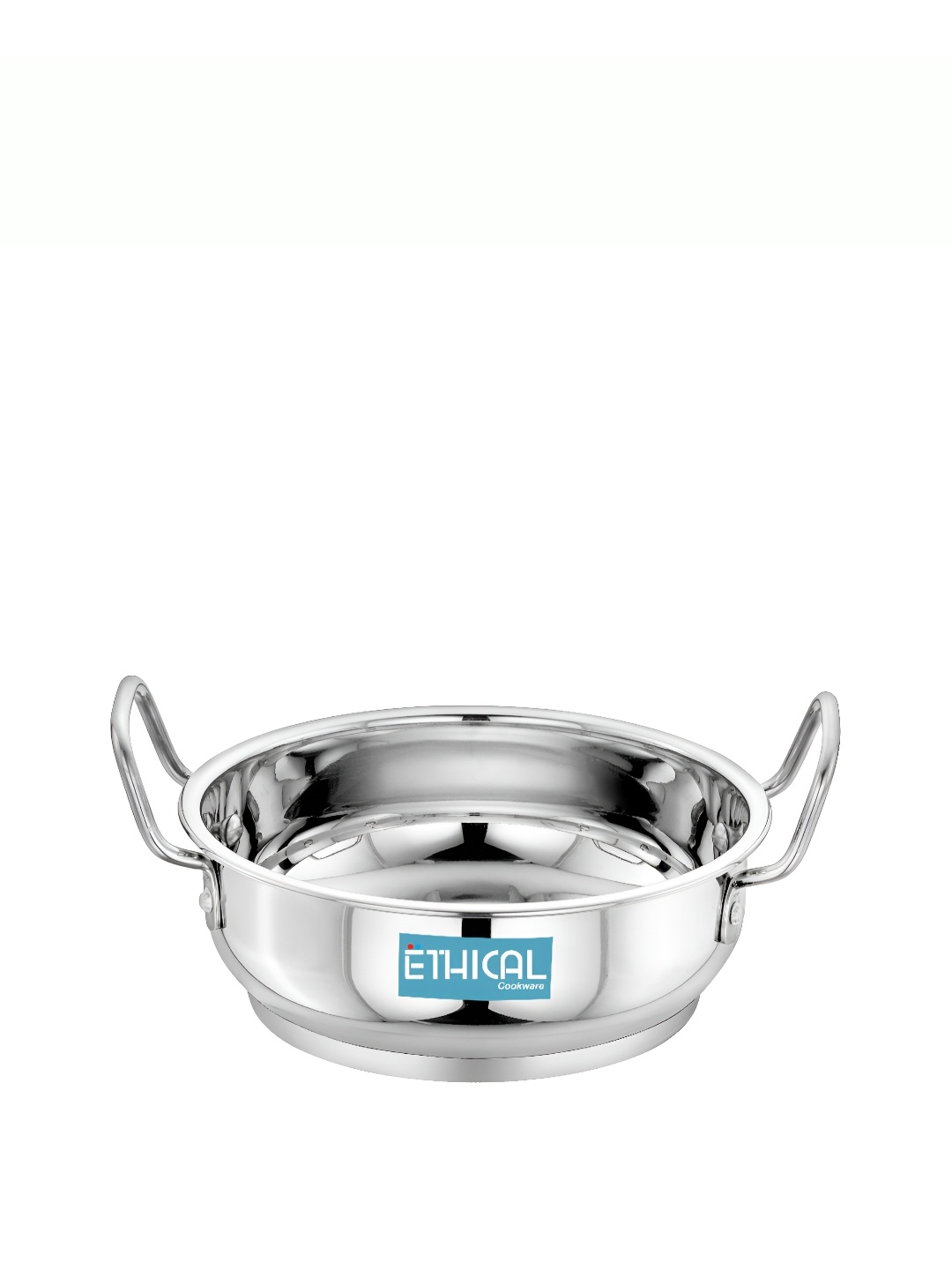 

Ethical Silver Toned Stainless Steel Induction Base Core Kadhai
