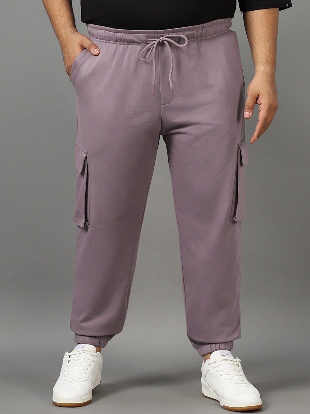 

Bewakoof Air 1.0 Men Oversized Plus Size Cargo Joggers, Purple
