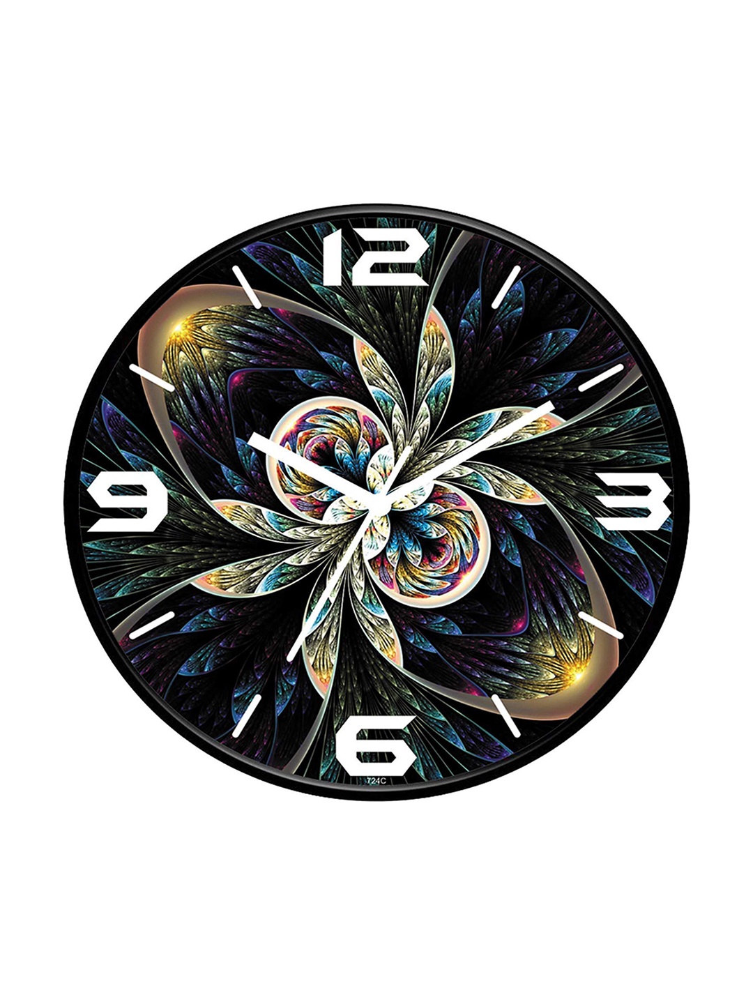 

IIK COLLECTION Black & White Printed Round Shaped Contemporary Wall Clock