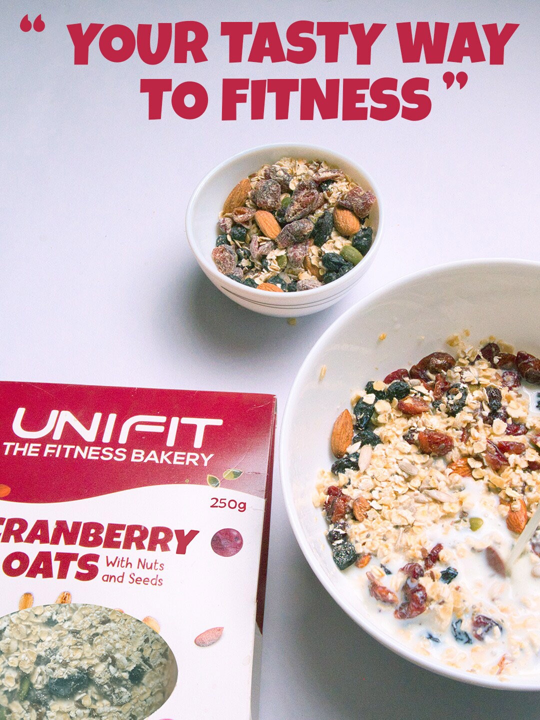 

UNIFIT Cranberry Oats Healthy Breakfast High Fiber 250 g, Red