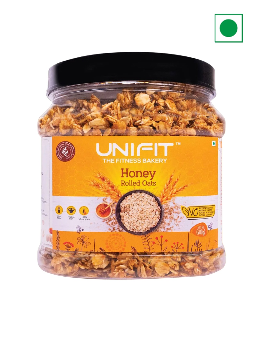 

UNIFIT High Fibre Honey Oats 400 g, Yellow