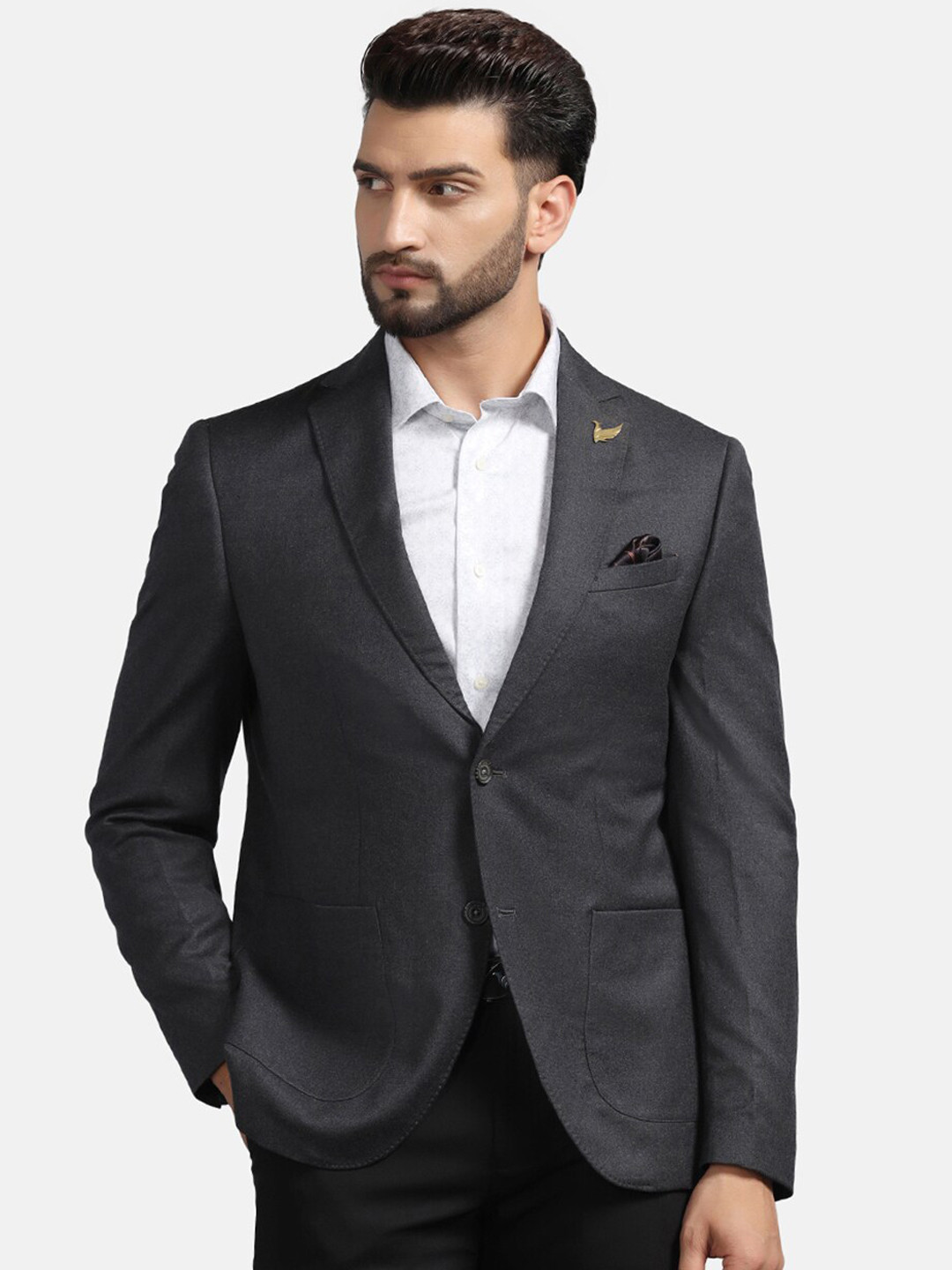 

Blackberrys Men Luxe Slim Fit Formal Blazer, Grey