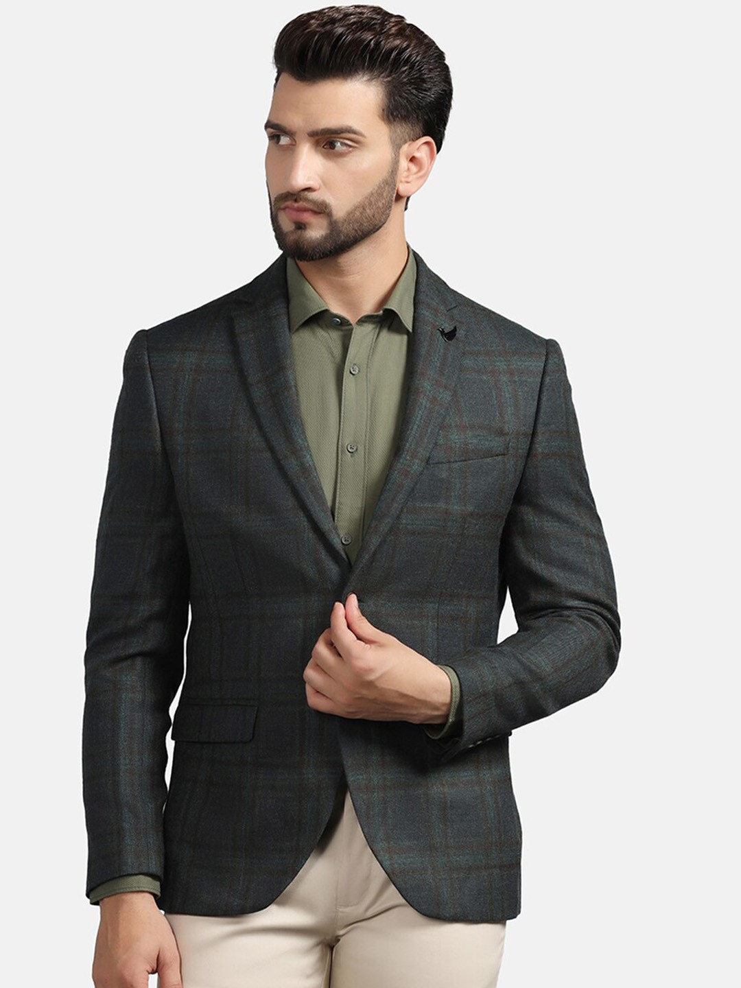

Blackberrys Checked Slim Fit Blazer, Green