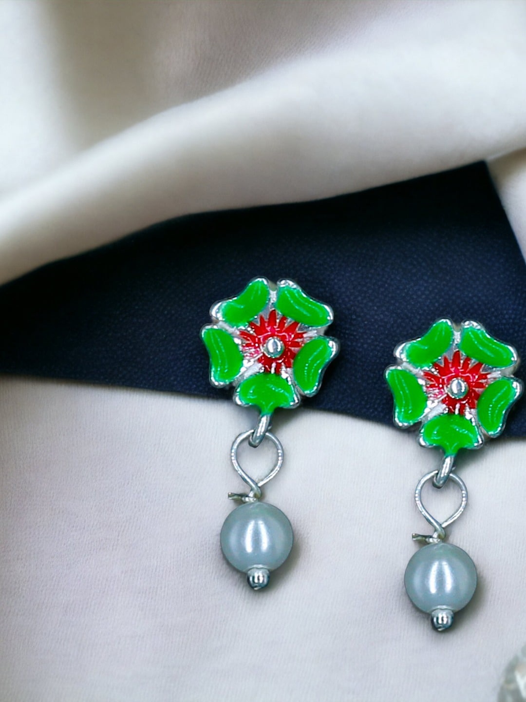 

Taraash Girls 925 Sterling Silver Floral Drop Earrings