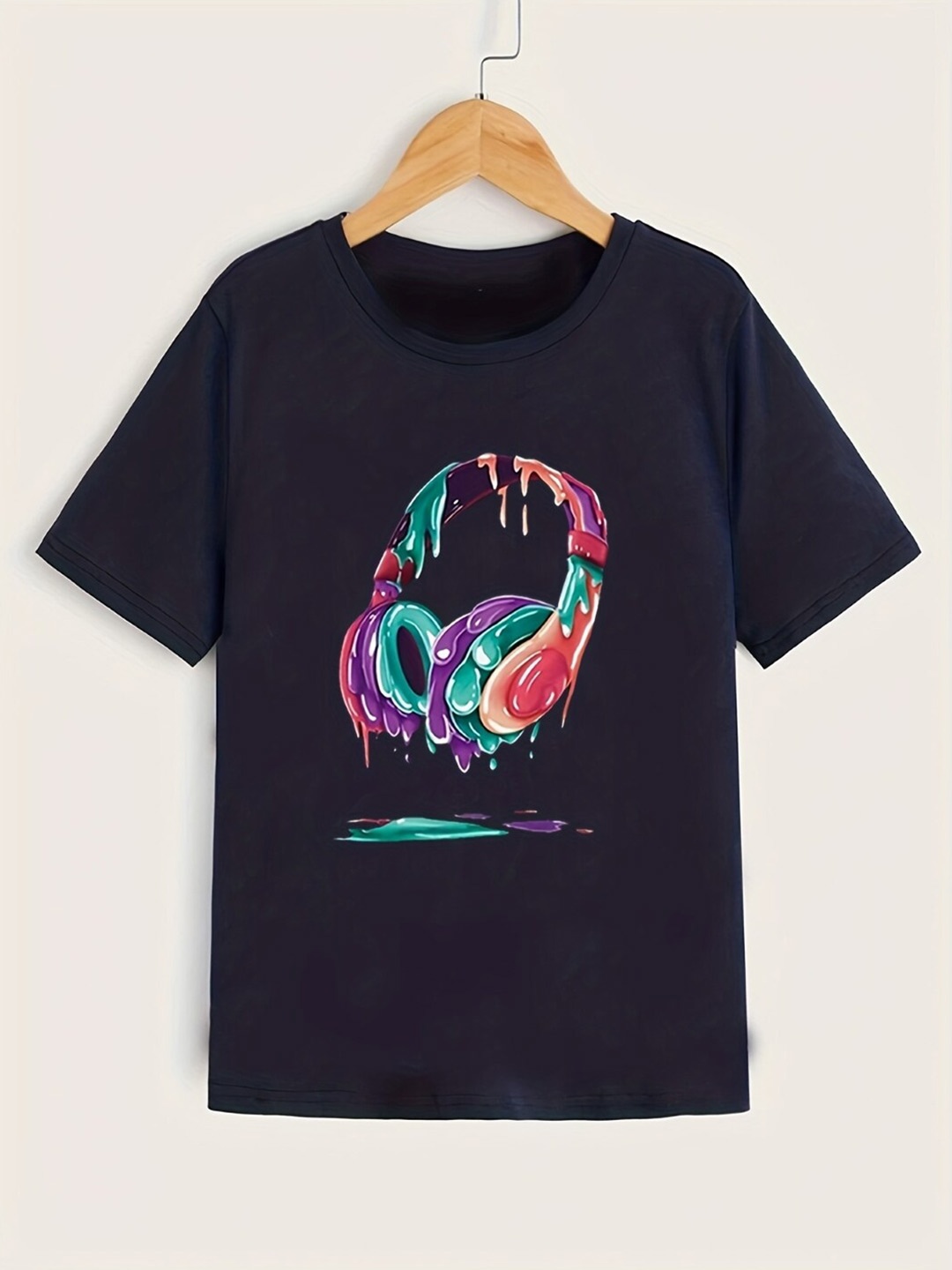 

StyleCast Boys Navy Blue Graphic Printed Short Sleeves T-shirt