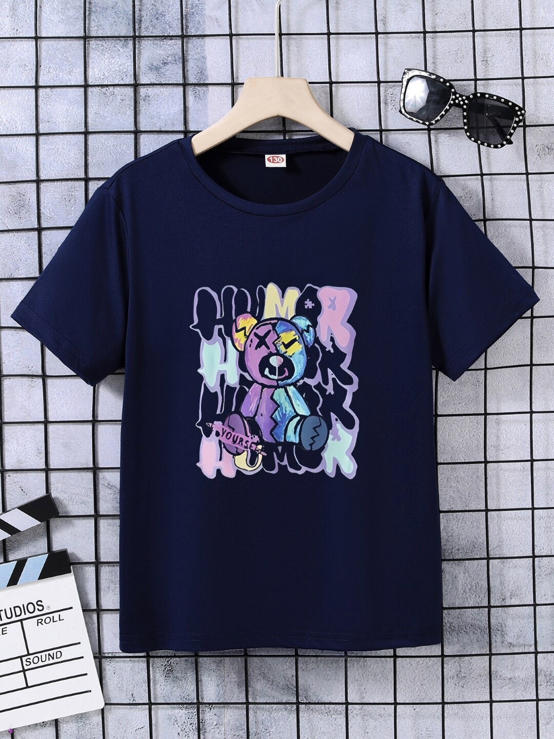 

StyleCast Boys Navy Blue Graphic Printed Regular T-shirt