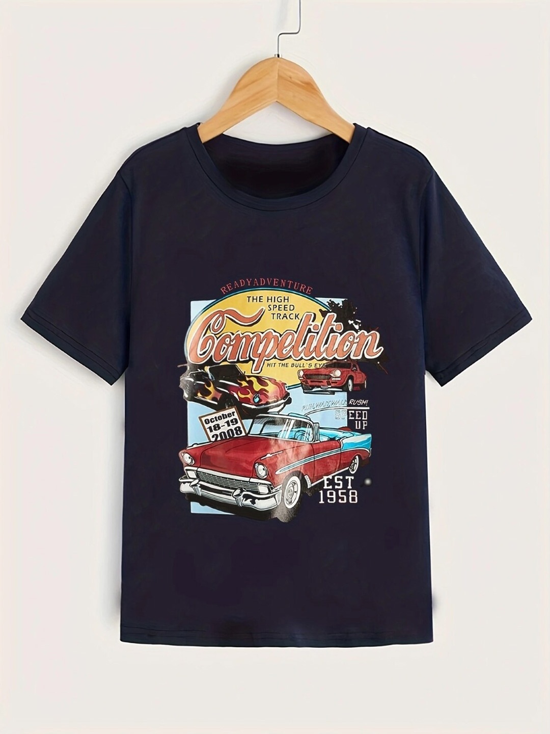 

StyleCast Boys Navy Blue Graphic Printed Regular Fit T-shirt