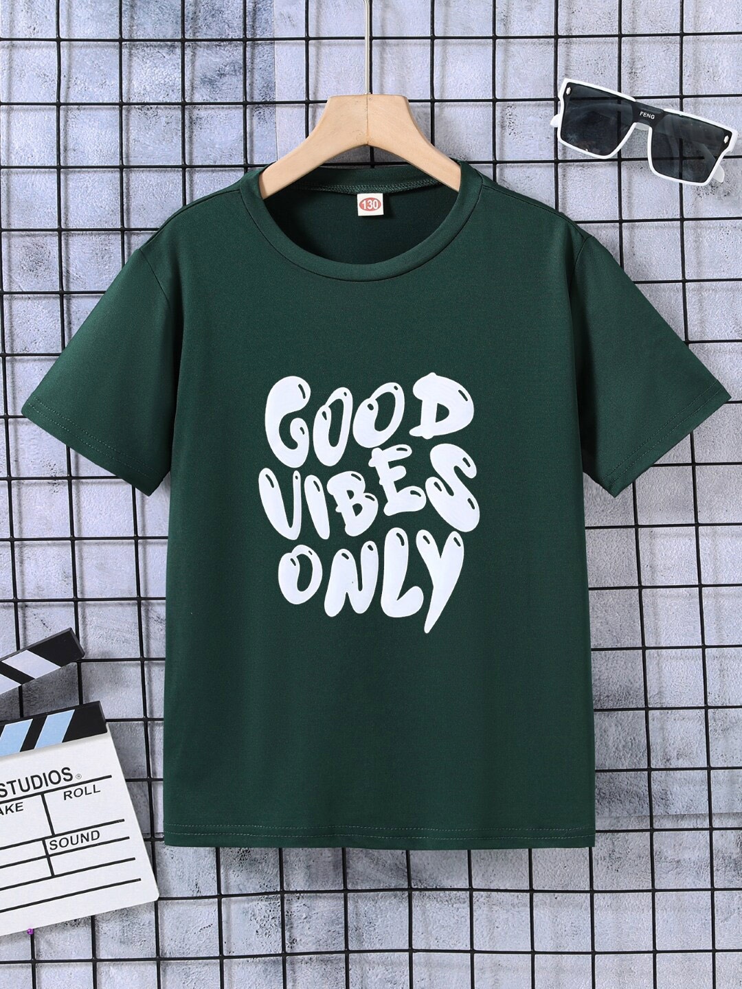 

StyleCast Boys Green & White Typography Printed T-shirt