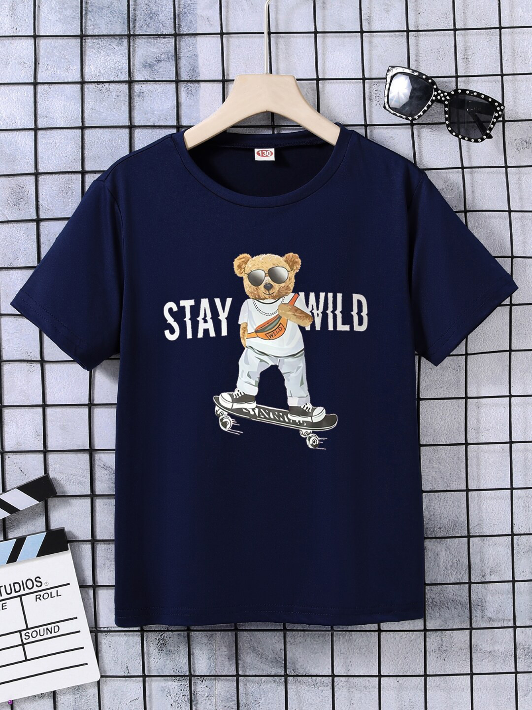

StyleCast Boys Navy Blue Graphic Printed Regular T-shirt