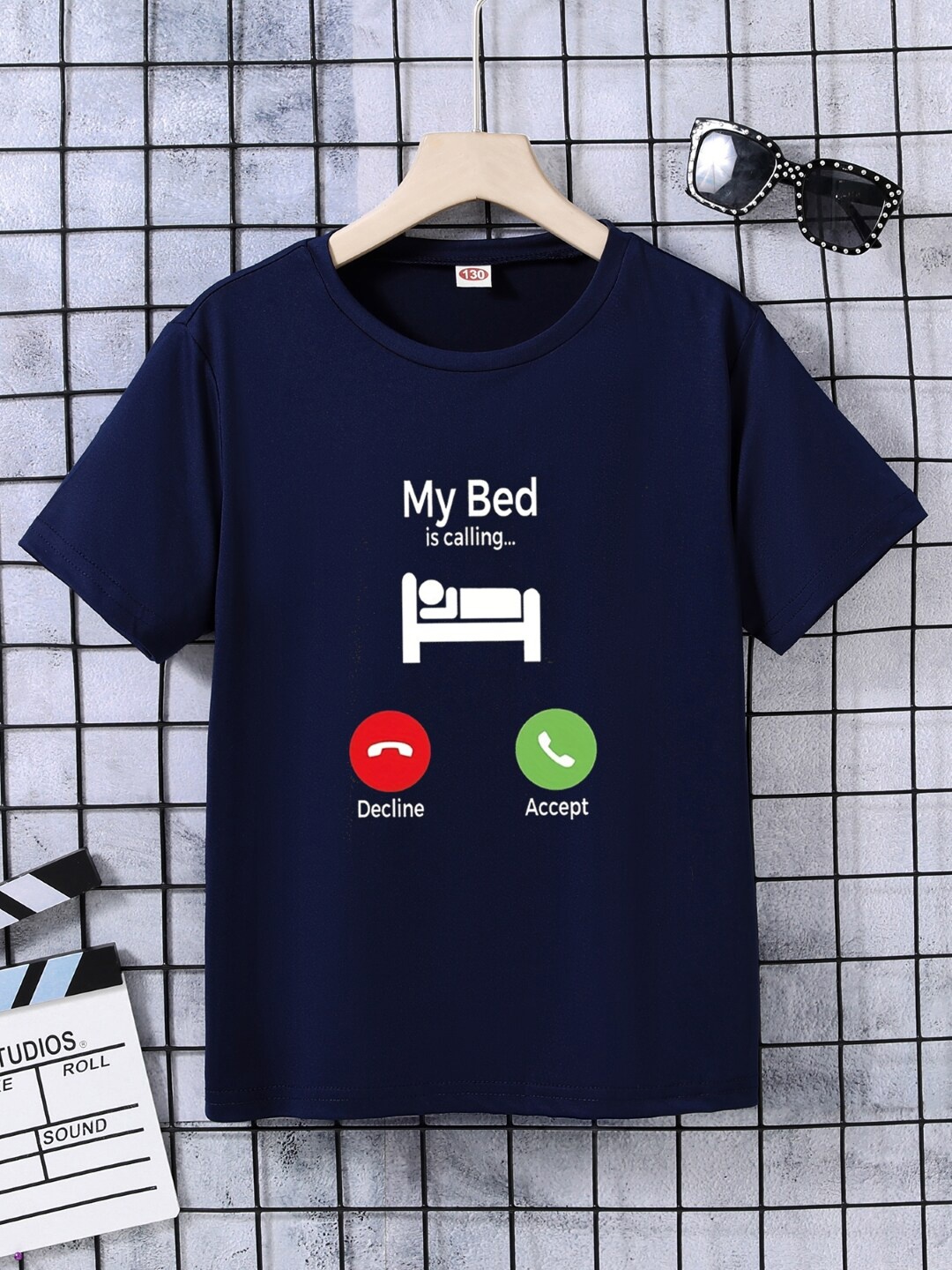 

StyleCast Boys Navy Blue Graphic Printed Short Sleeves T-shirt