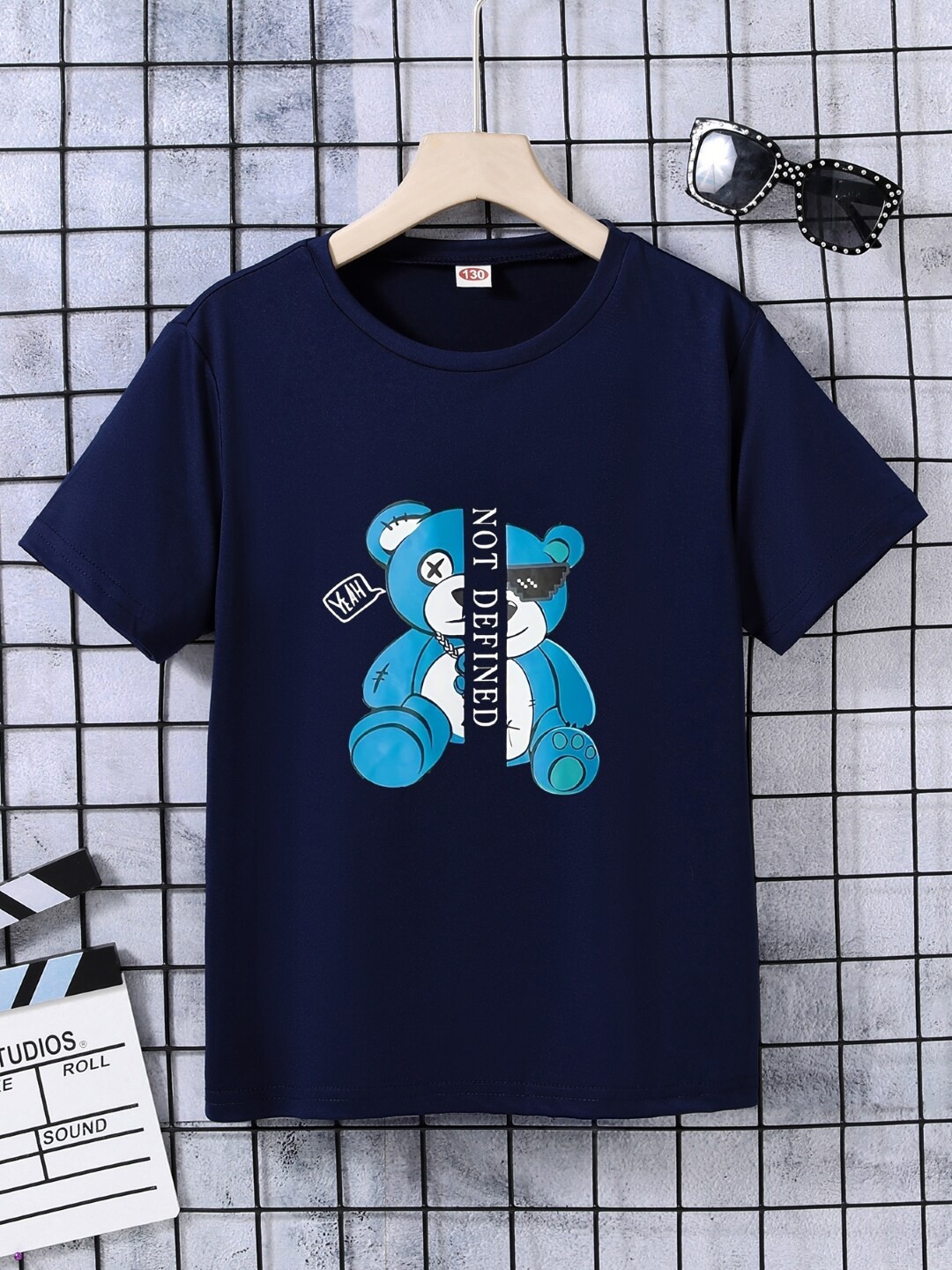 

StyleCast Boys Navy Blue Graphic Printed Regular Fit T-shirt