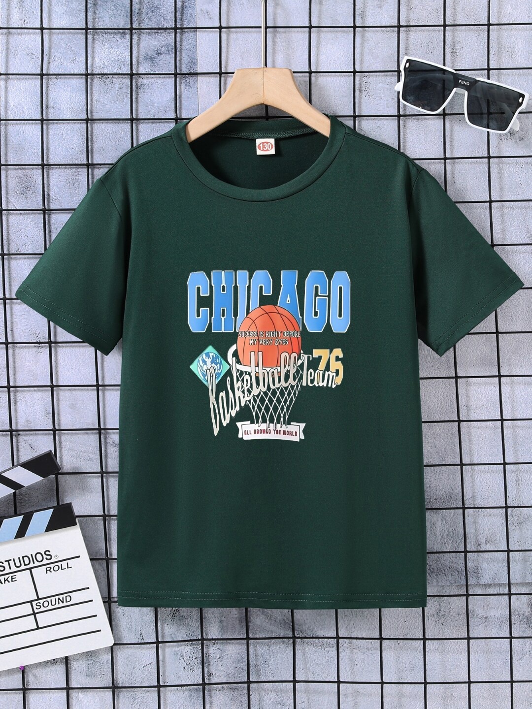 

StyleCast Boys Green Typography Printed Short Sleeves T-shirt