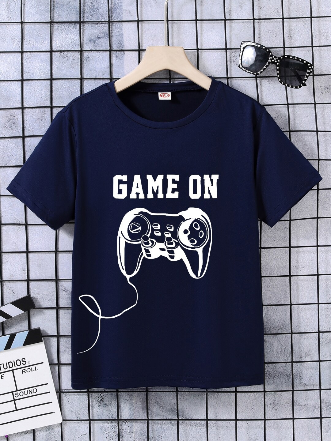 

StyleCast Boys Navy Blue Graphic Printed Round Neck T-shirt