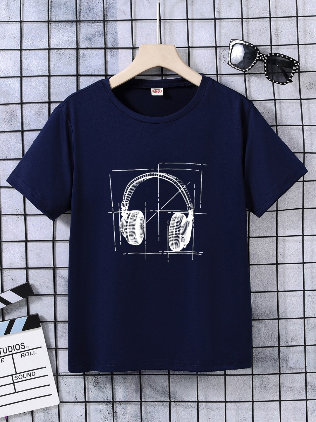 

StyleCast Boys Navy Blue Graphic Printed Short Sleeves T-shirt