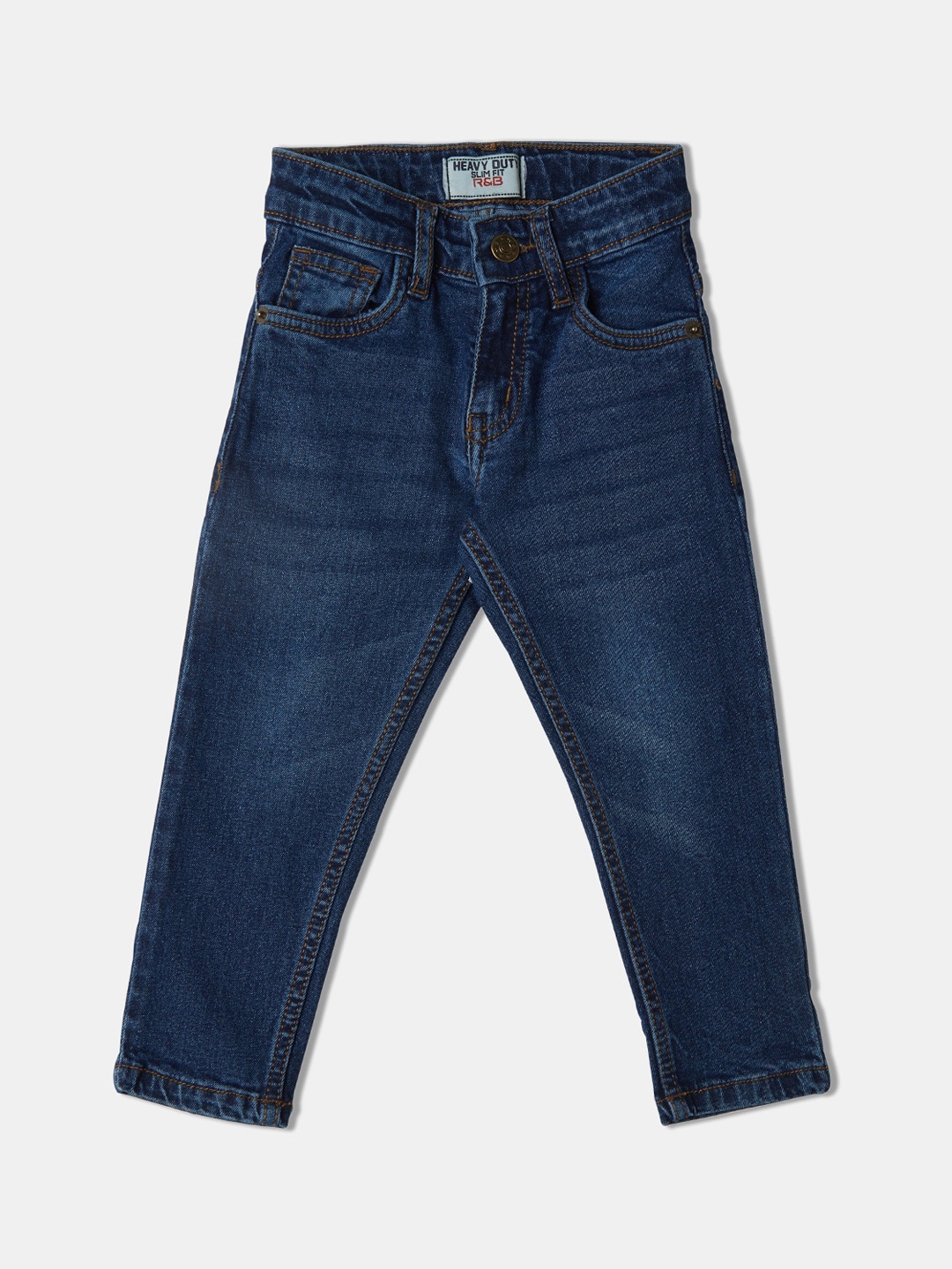 

R&B Boys Slim Fit Clean Look Cotton Jeans, Blue
