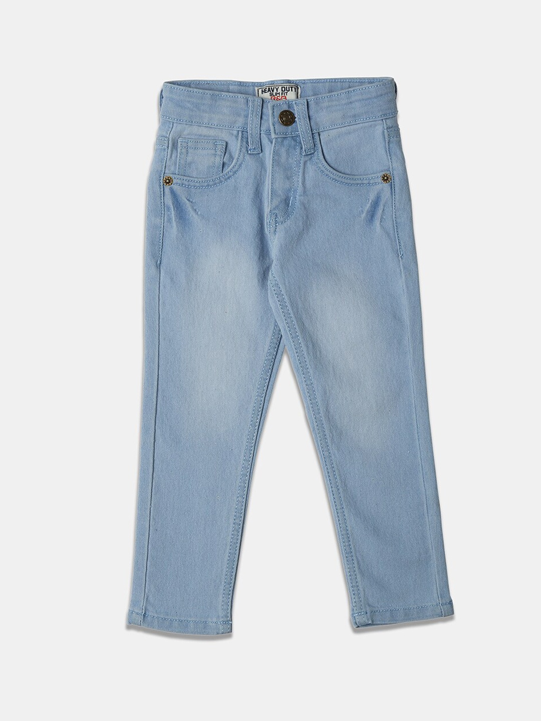 

R&B Boys Clean Look Relaxed Fit Cotton Jeans, Blue