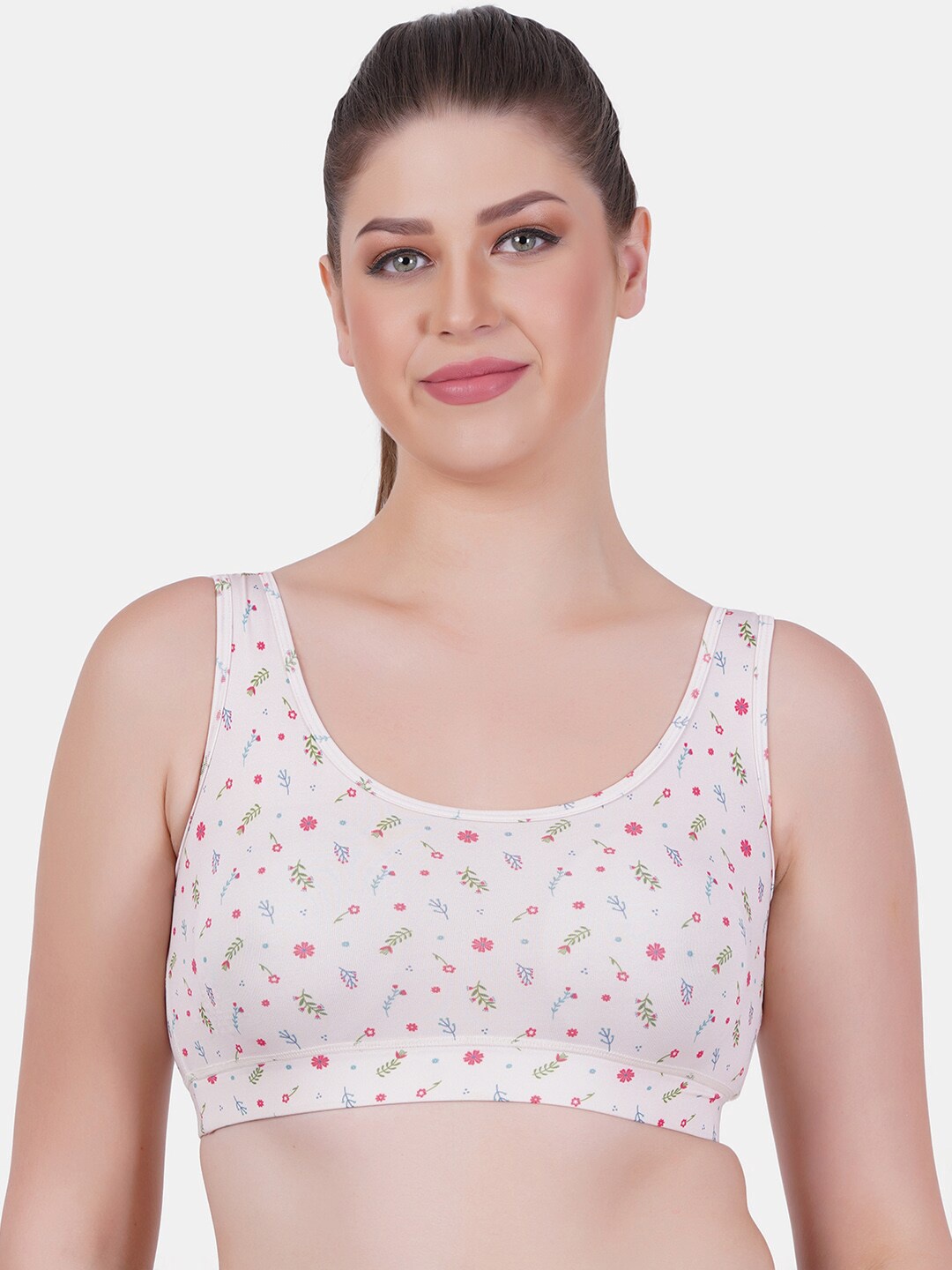 

Reveira Medium Coverage Cotton Workout Bra, White