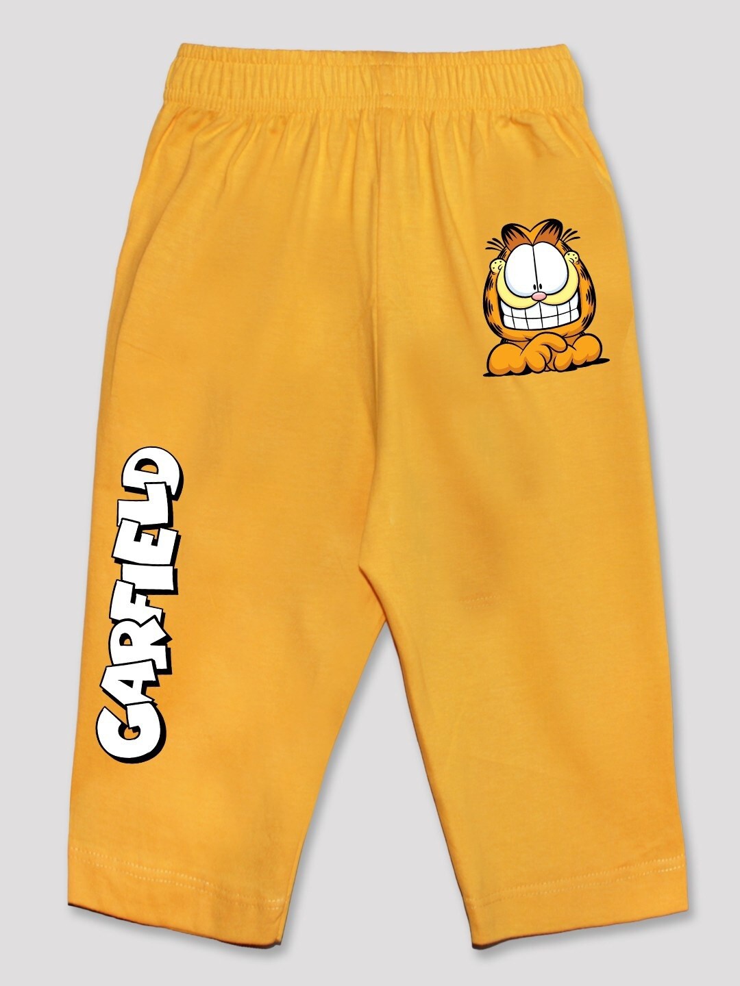 

Minute Mirth Girls Garfield Printed Pure Cotton Capris, Yellow