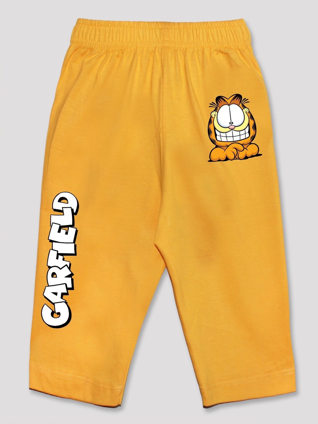 

Minute Mirth Girls Garfield Printed Pure Cotton Capris, Yellow