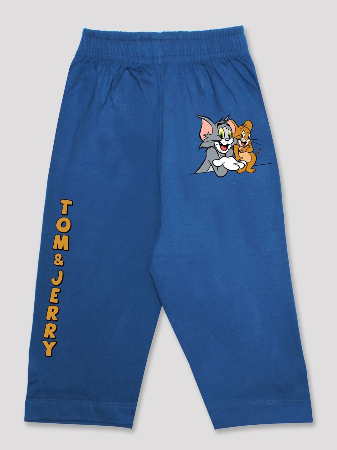 

Minute Mirth Girls Tom & Jerry Printed Pure Cotton Capris, Blue