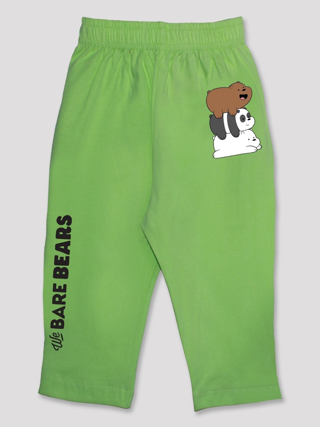 

Minute Mirth Girls Bare Bears Printed Pure Cotton Capris, Green