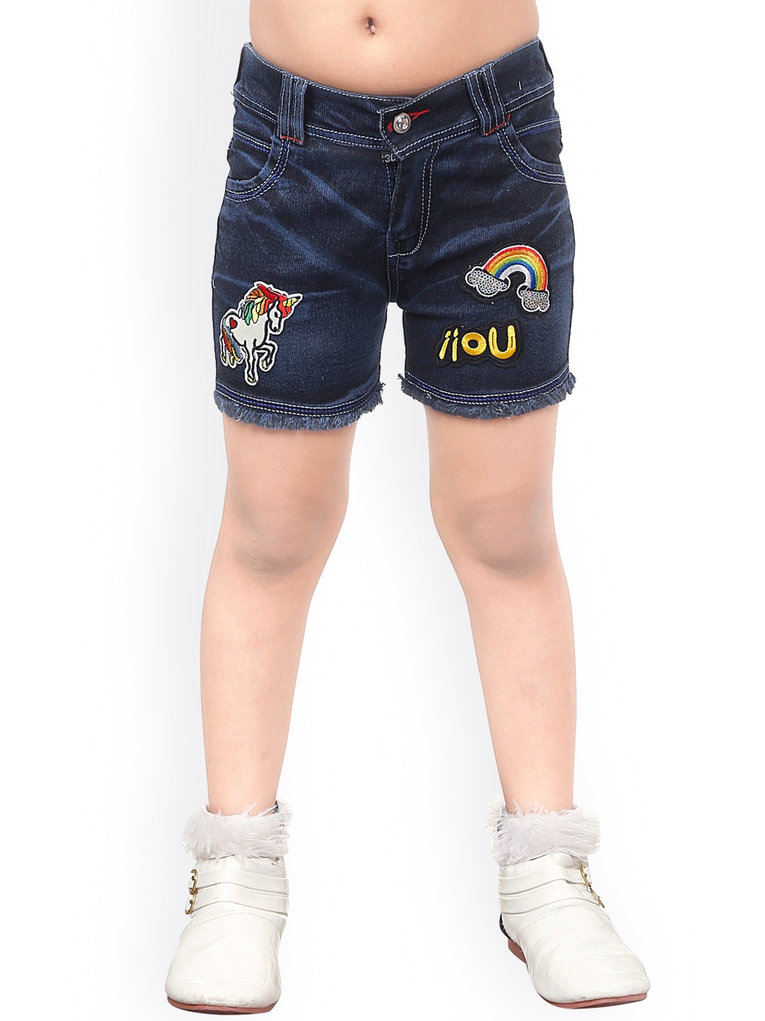 

BAESD Girls Washed Slim Fit Denim Shorts, Blue