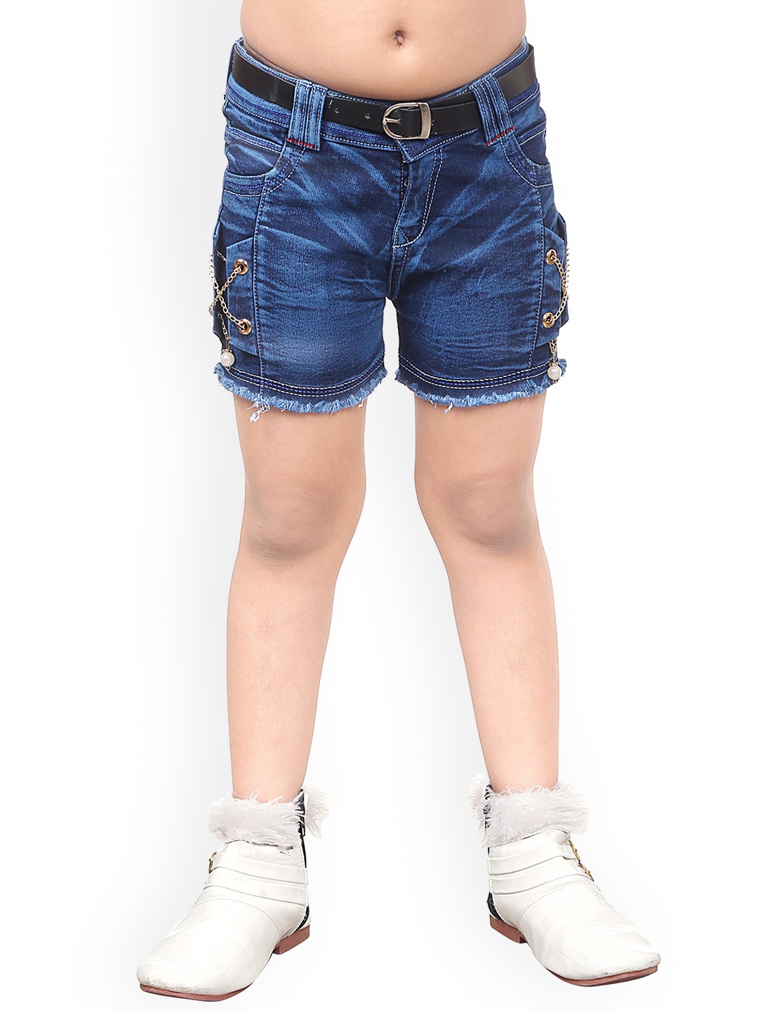 

BAESD Girls Washed Slim Fit Denim Shorts, Blue