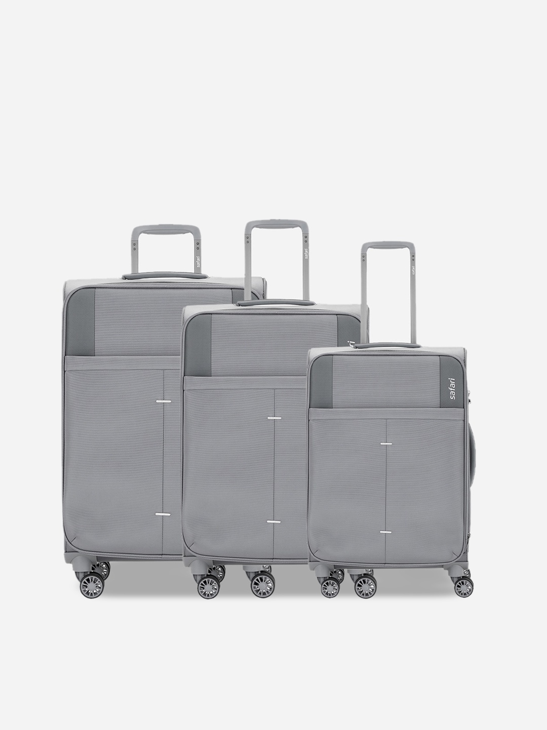 

Safari Airpro Set Of 3 Soft-Sided 360-Degree Rotation Trolley Bag 78 cm, Grey