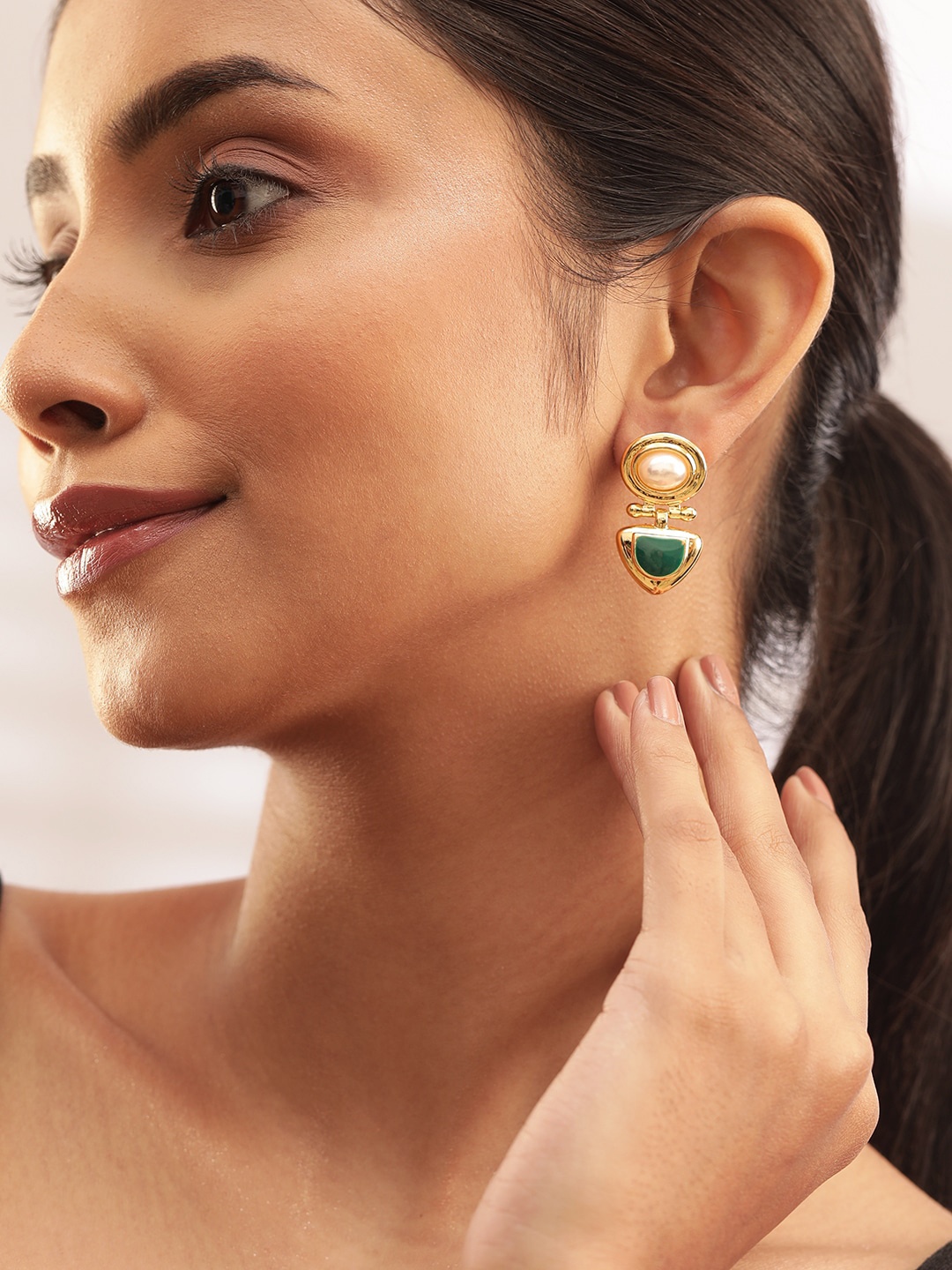 

Rubans Voguish Gold-Plated Classic Drop Earrings