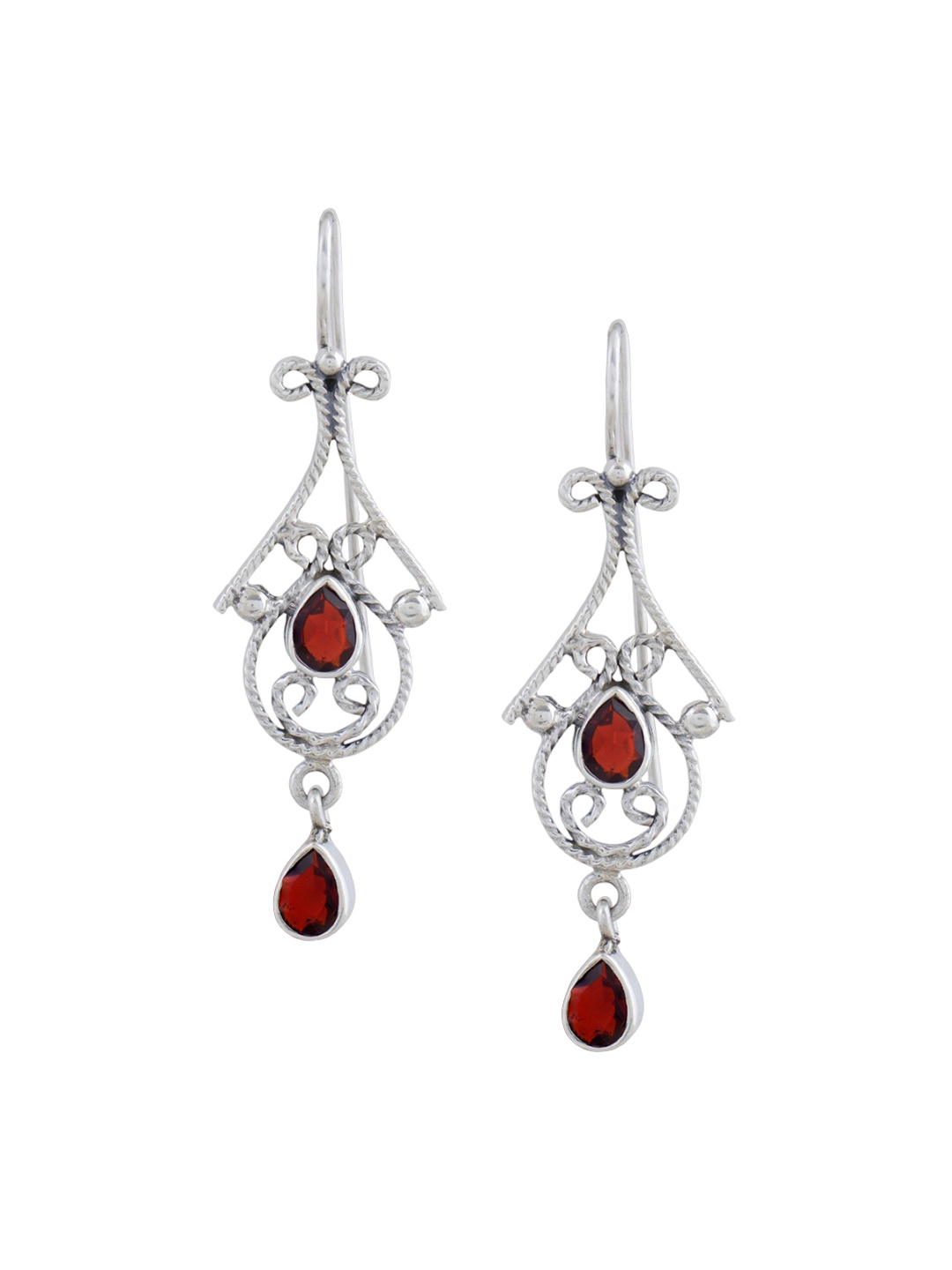 

Silverwala 92.5 Sterling Silver Artificial Stones Studded Contemporary Drop Earrings