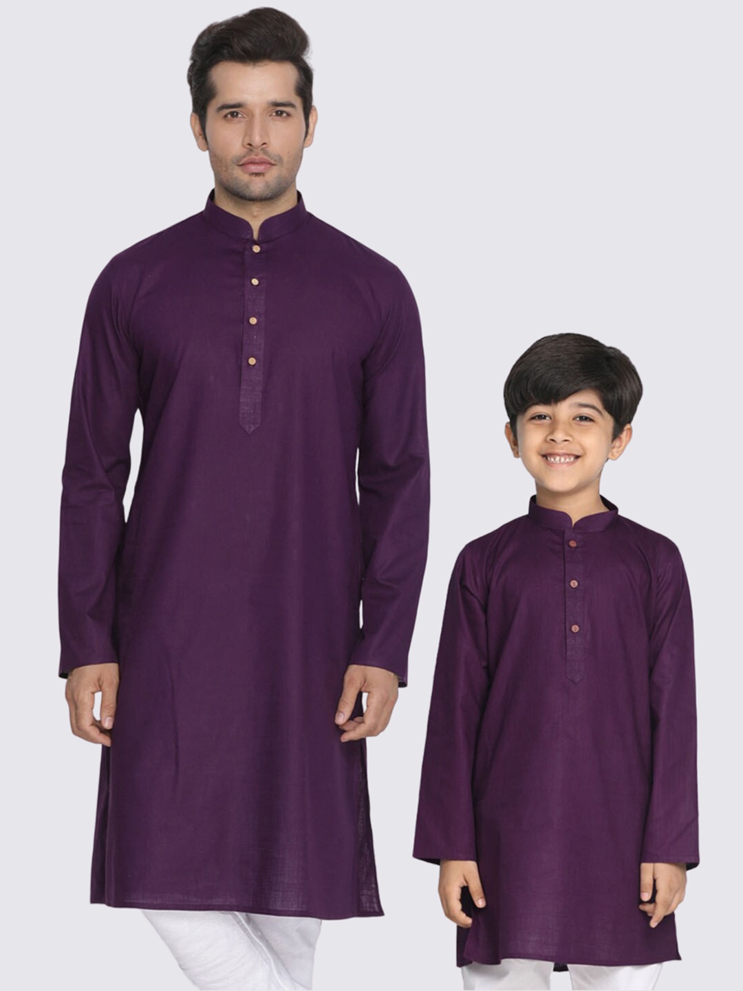 

VASTRAMAY Boys Mandarin Collar Kurta, Purple