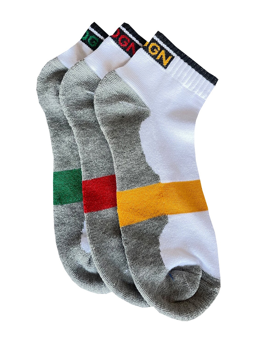 

WROGN Men Pack Of 3 Colourblocked Ankle-Length Socks, Yellow