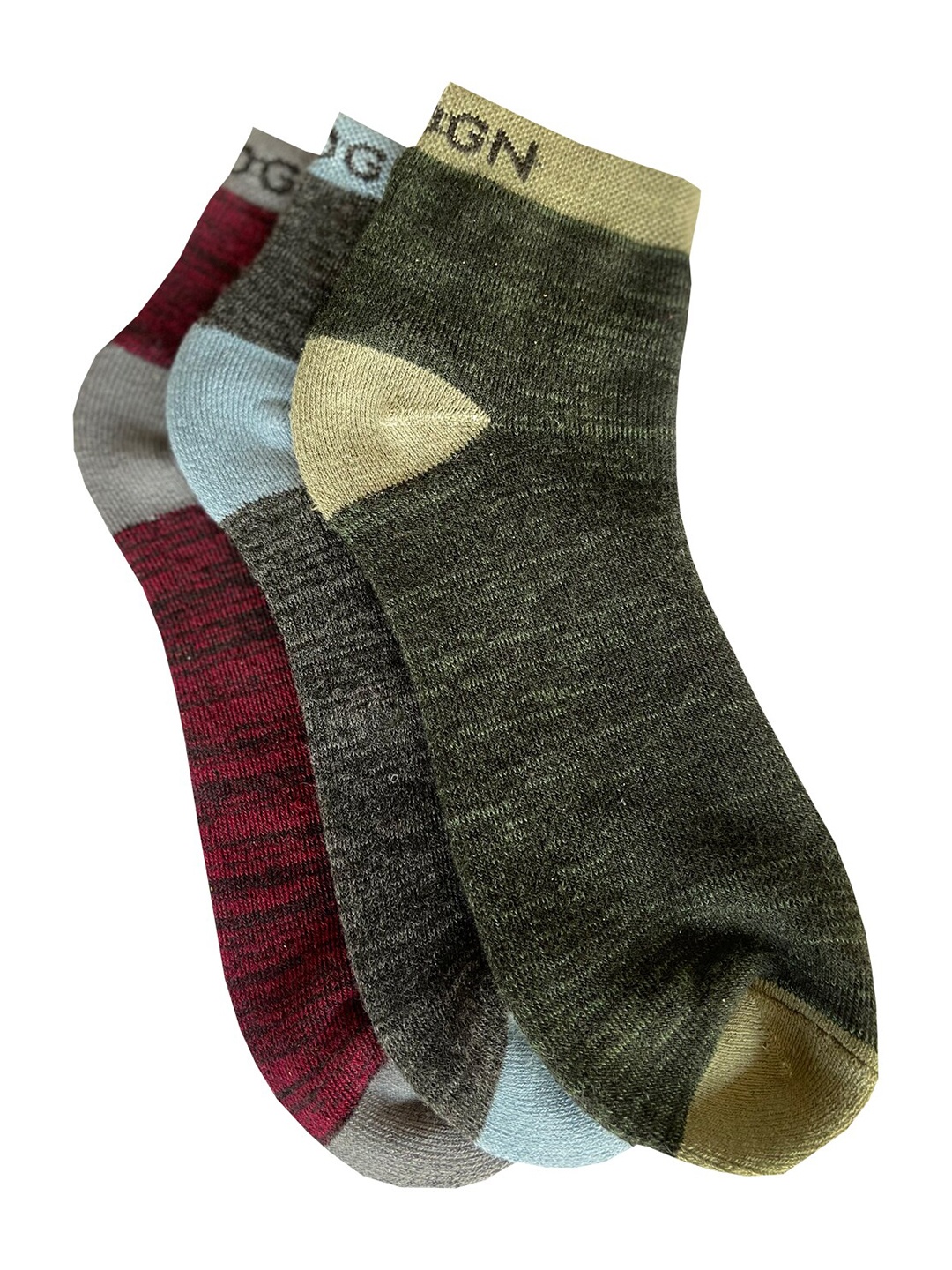 

WROGN Men Pack Of 3 Patterned Ankle-Length Socks, Maroon