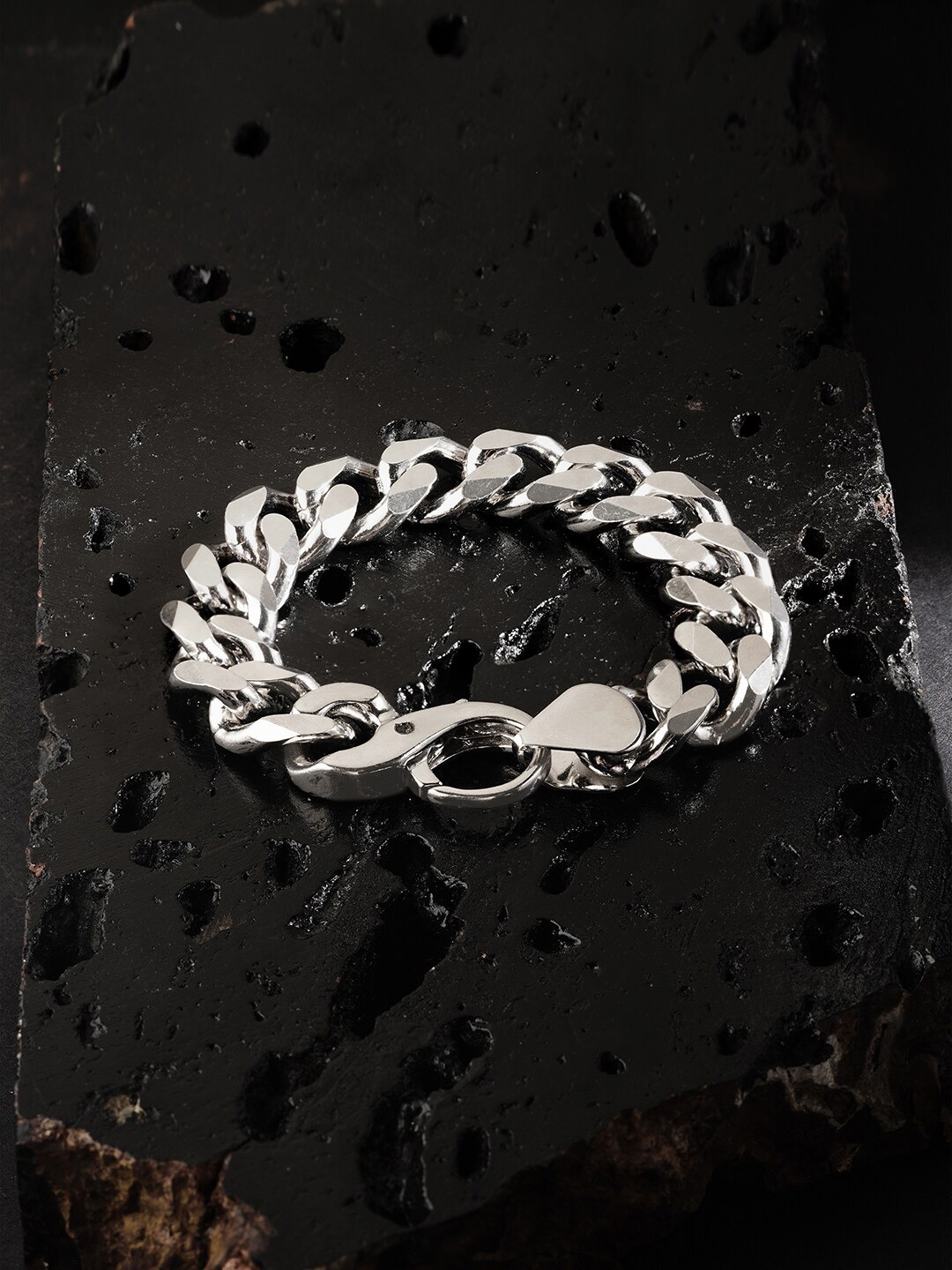 

ZORD Men Rhodium Plated Sterling Silver Bracelet