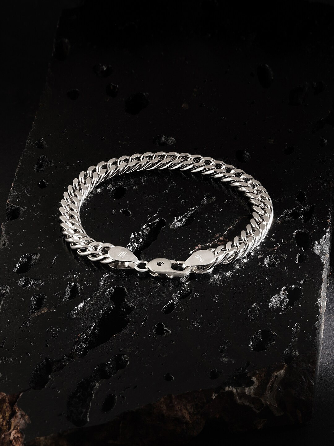 

ZORD Men Rhodium Plated Sterling Silver Bracelet