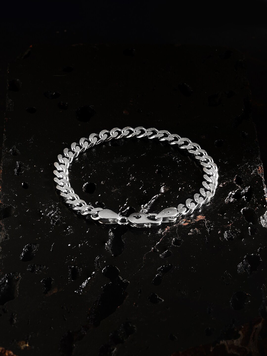 

ZORD Men Rhodium-Plated Bracelet, Silver