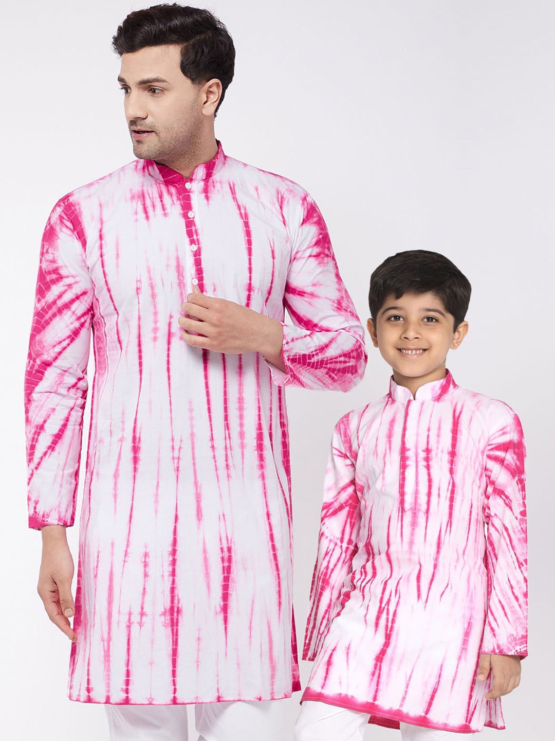 

VASTRAMAY Tie & Dyed Pure Cotton Straight Kurta, White
