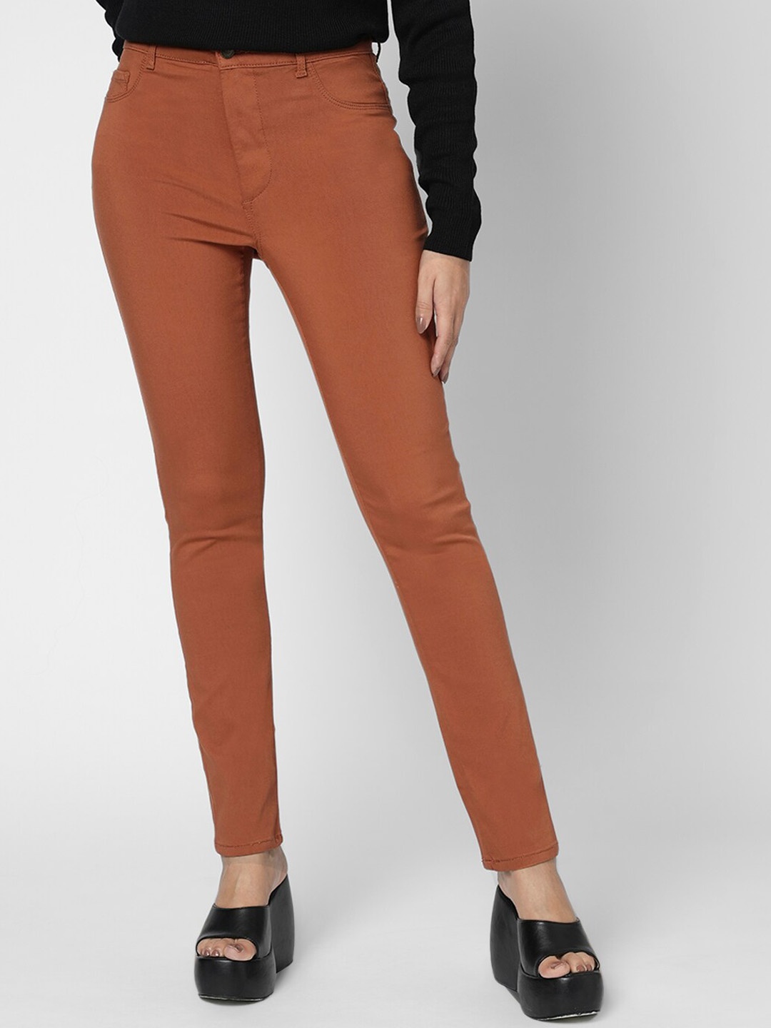 

Vero Moda Women Skinny Fit High-Rise Stretchable Jeans, Brown