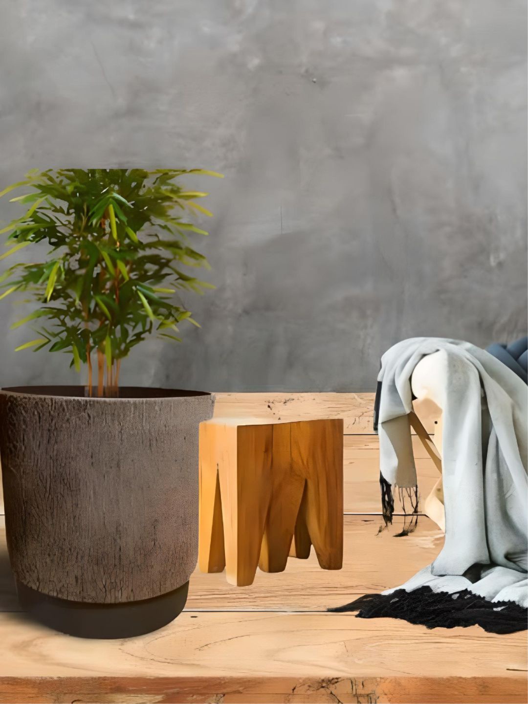 

The Art House Charcoal Black Textured Ceramic Planter