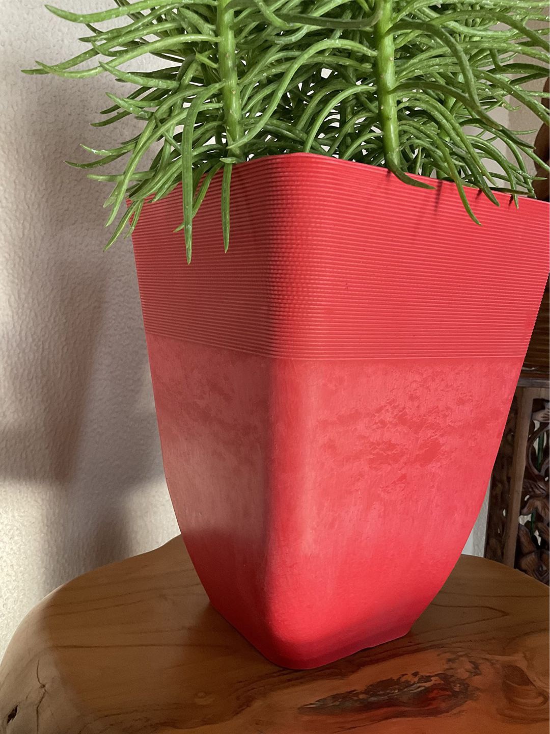 

The Art House Red Textured Taper Ceramic Planter