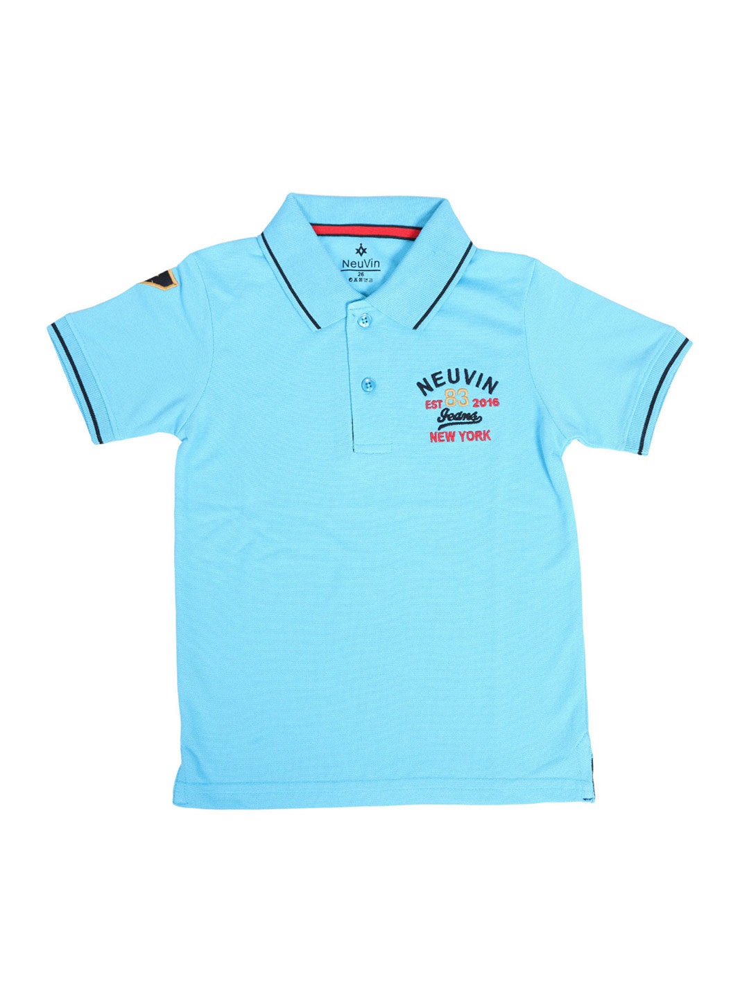 

BAESD Boys Brand Logo Printed Polo Collar Cotton T-shirt, Blue