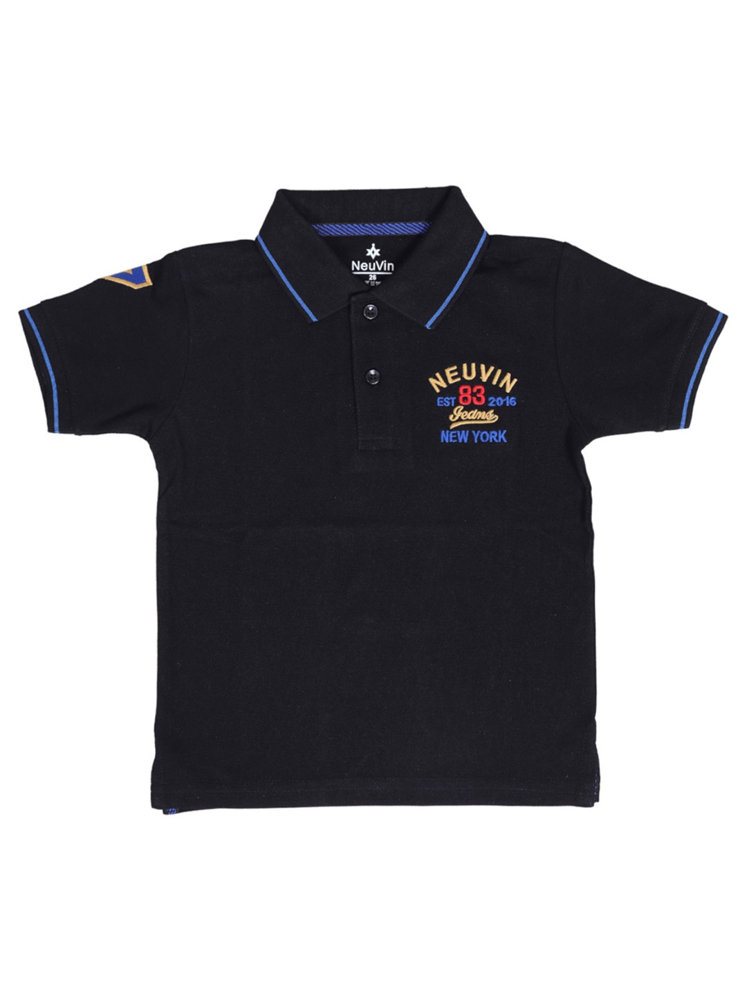 

BAESD Boys Polo Collar Cotton T-shirt, Black