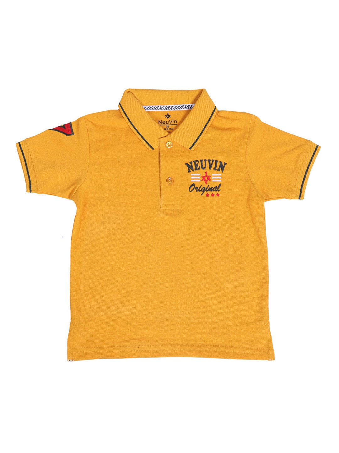 

BAESD Boys Brand Logo Printed Polo Collar Cotton T-shirt, Orange