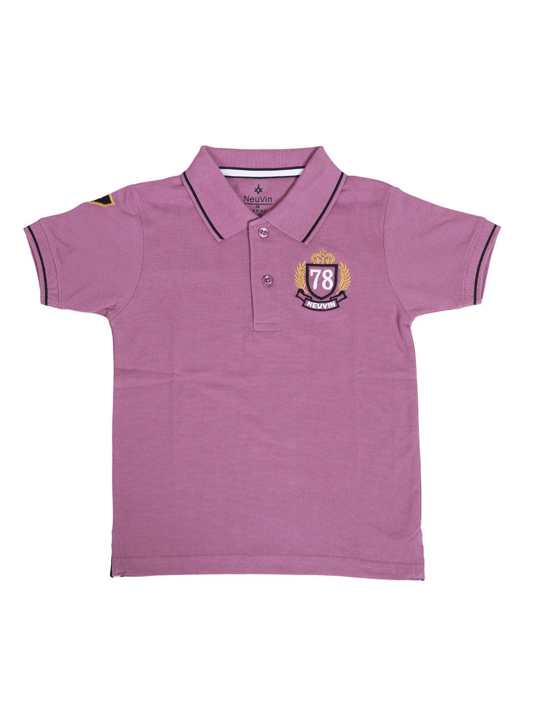 

BAESD Boys Brand Logo Printed Polo Collar Cotton T-shirt, Mauve