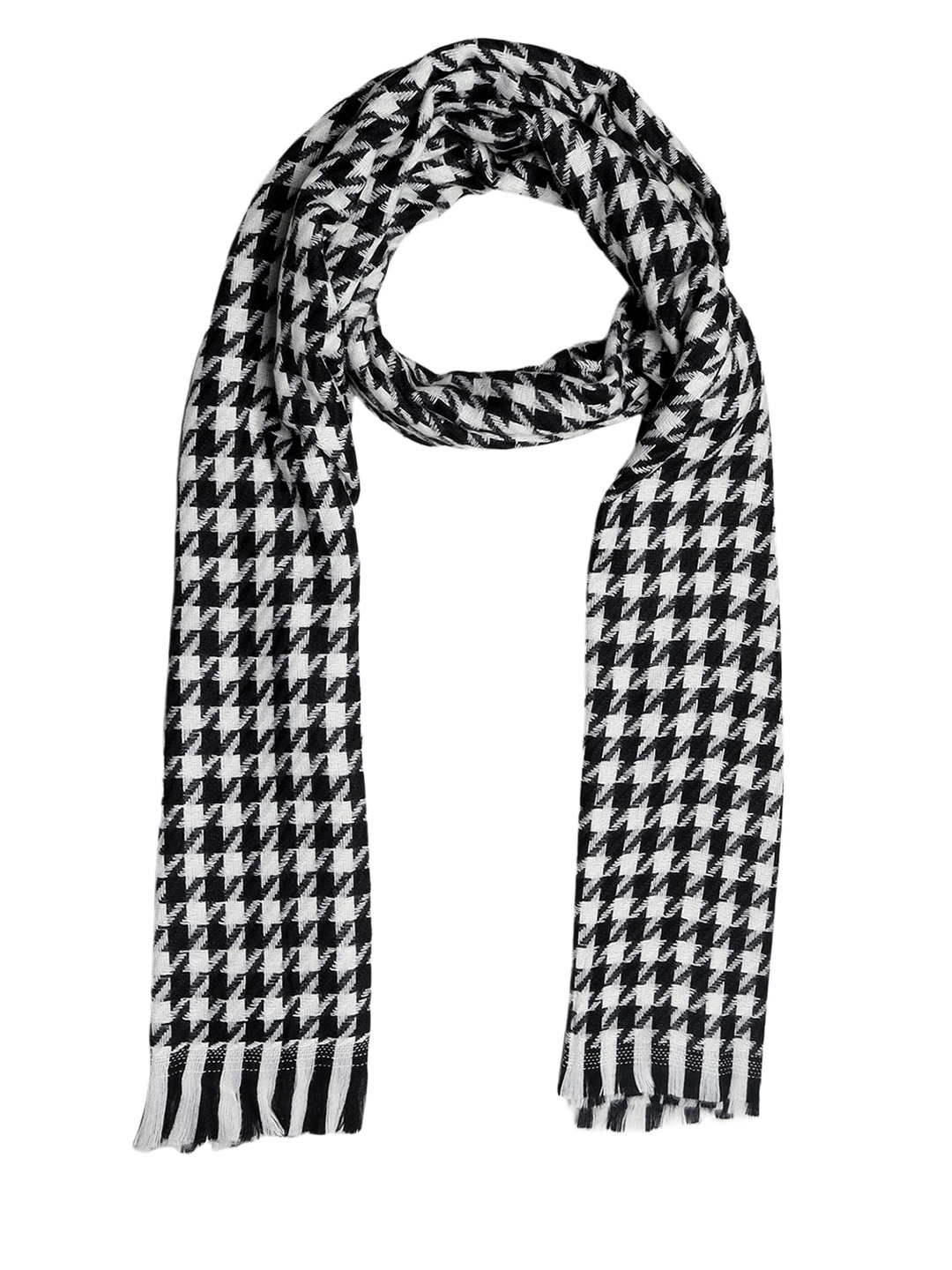 

Zacharias Checked Woollen Muffler, Black