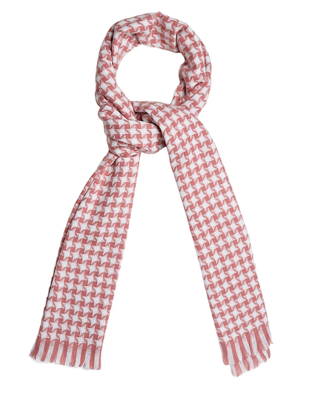 

Zacharias Checked Woolen Muffler, Pink