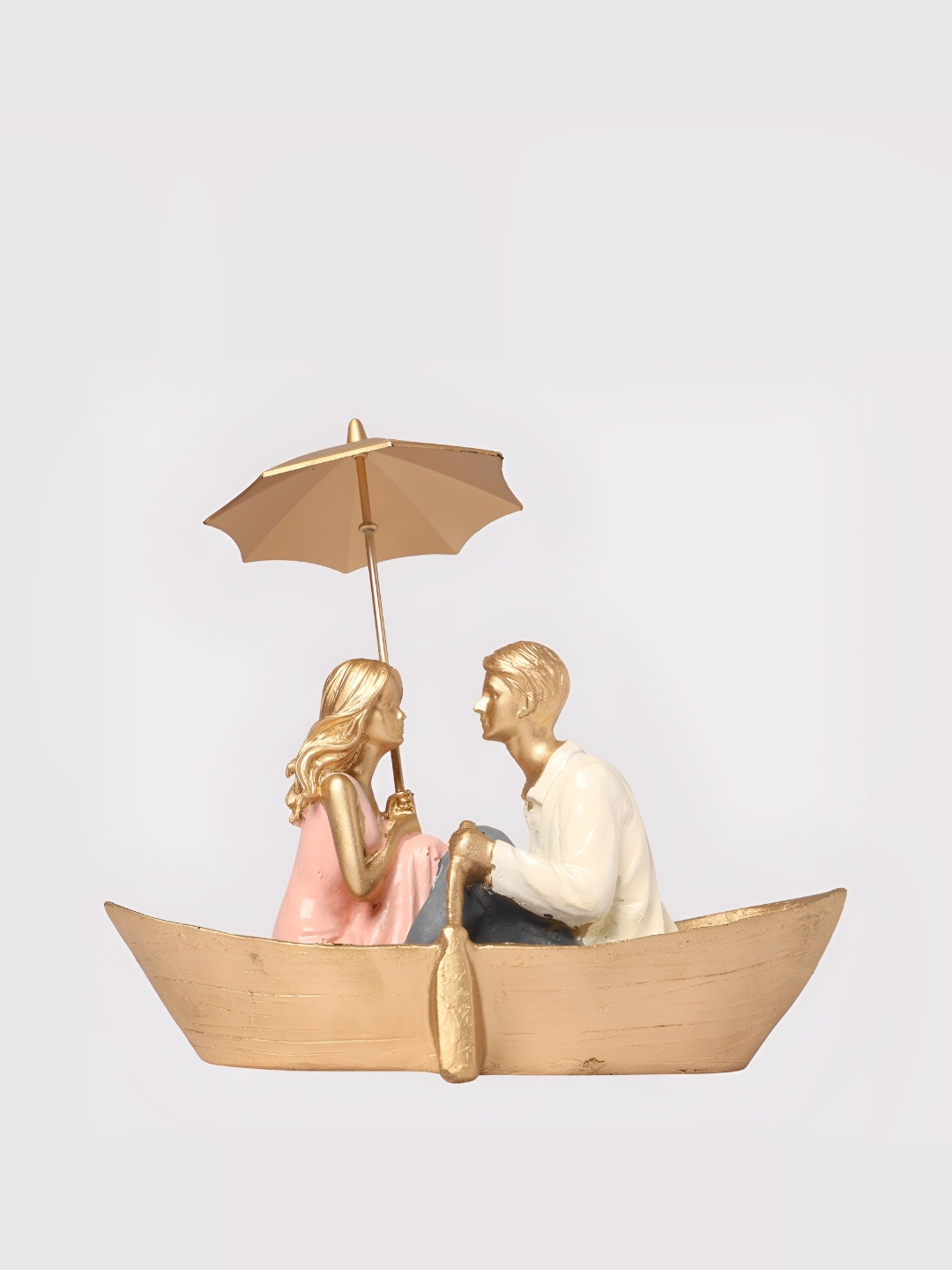 

Vikarafty Gold Toned & Pink Couple Figurine Showpiece